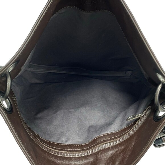 BOTTEGA VENETA Brown Leather Intrecciato Pochette Shoulder Bag - Picture 8 of 9